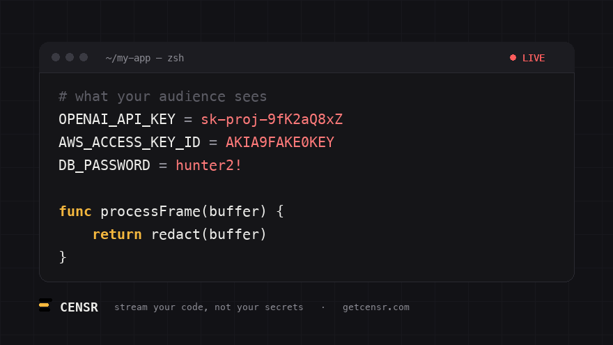 Censr blacking out secrets in real time